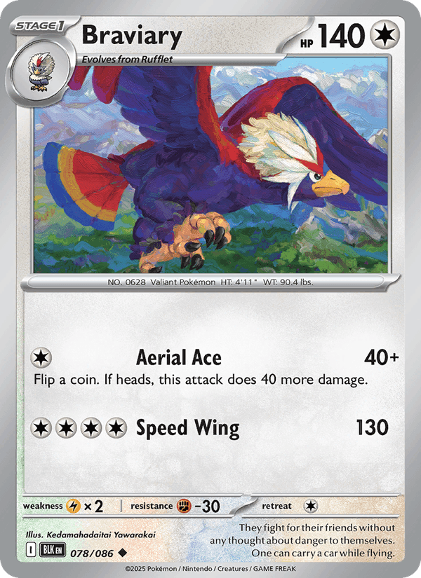 Braviary, card 078 from Black Bolt