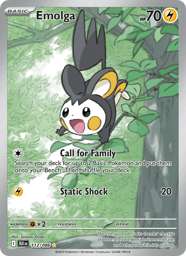 Emolga, card 112 from Black Bolt