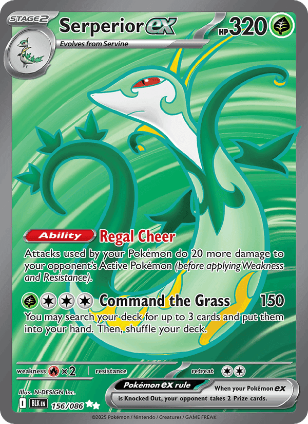 Serperior ex, card 156 from Black Bolt