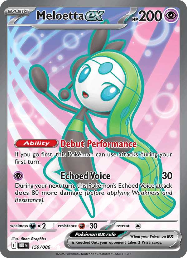 Meloetta ex, card 159 from Black Bolt
