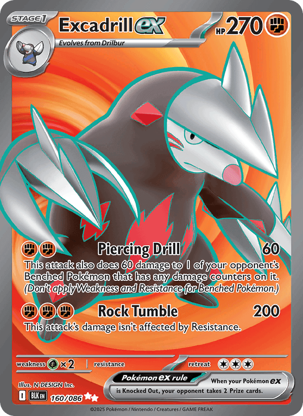 Excadrill ex, card 160 from Black Bolt