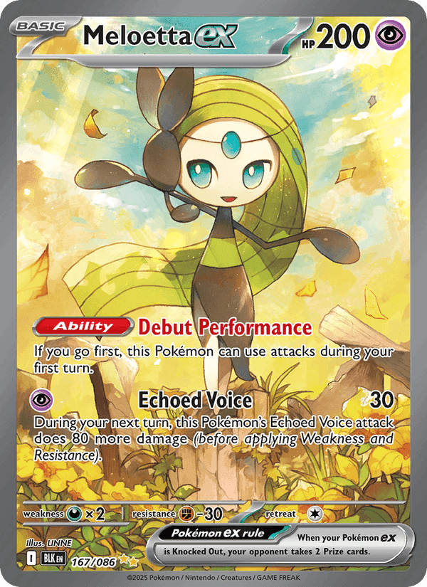 Meloetta ex, card 167 from Black Bolt