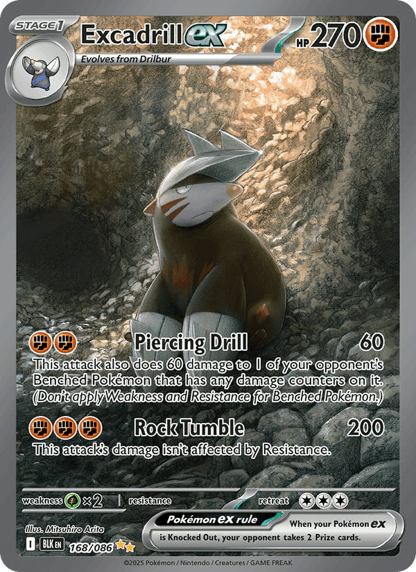 Excadrill ex, card 168 from Black Bolt