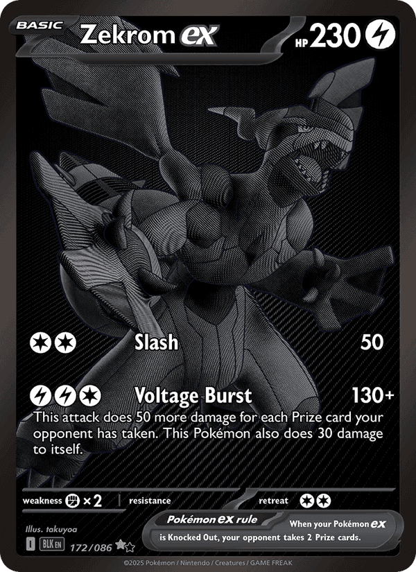 Zekrom ex, card 172 from Black Bolt