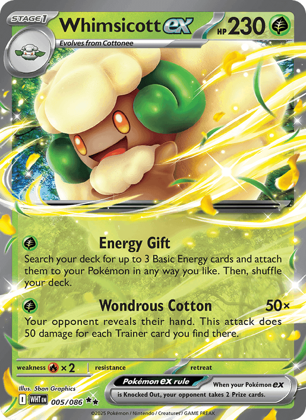 Whimsicott ex, card 005 from White Flare