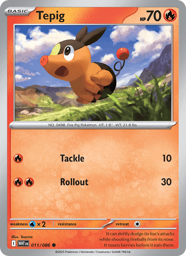 Tepig, carta 011 di White Flare