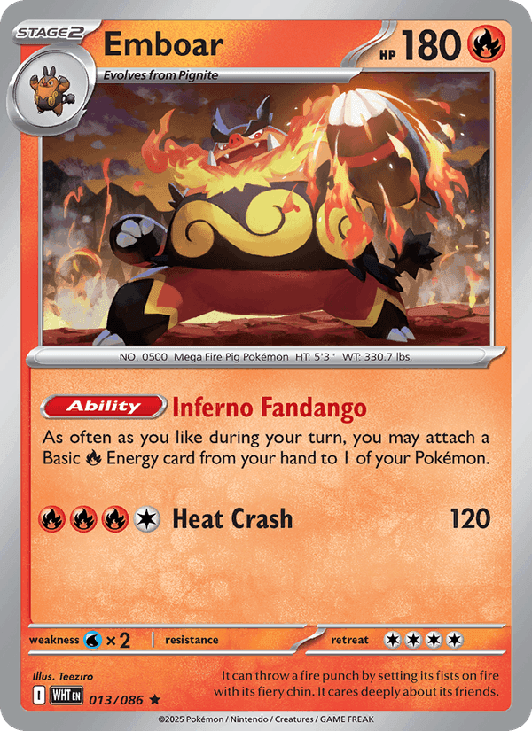Emboar, card 013 from White Flare