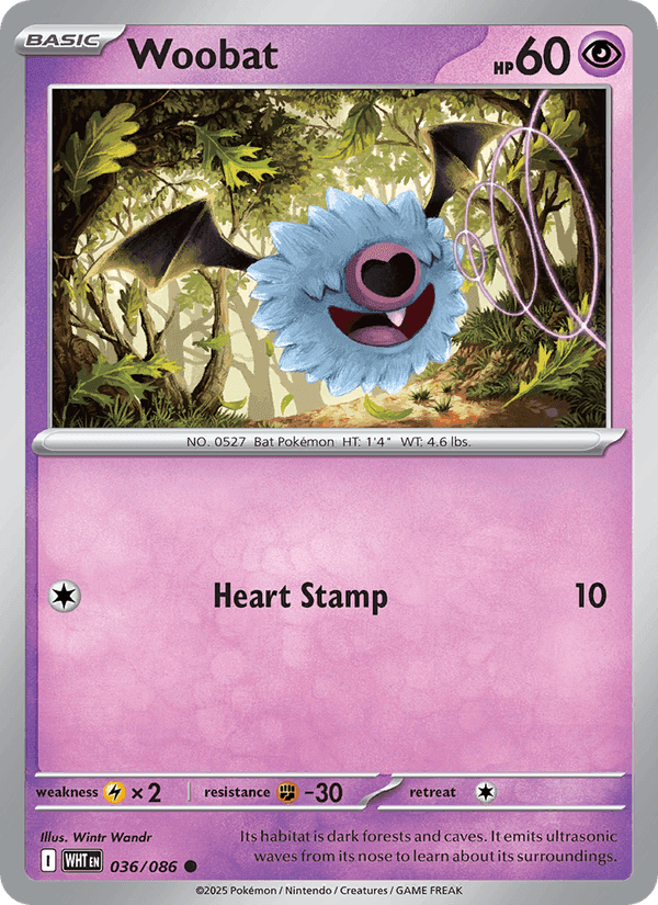 Woobat, card 036 from White Flare