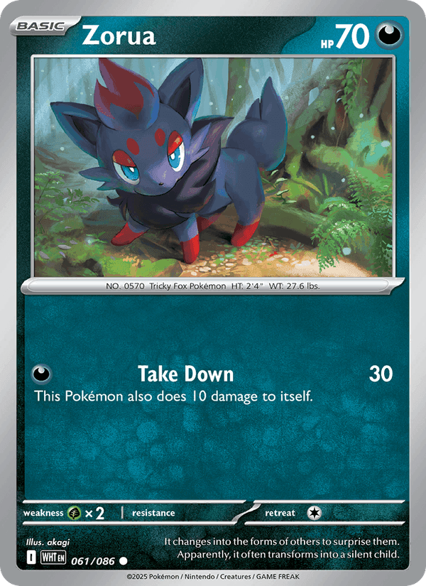 Zorua, card 061 from White Flare