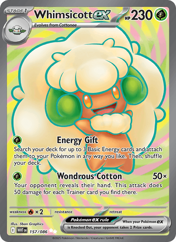 Whimsicott ex, card 157 from White Flare