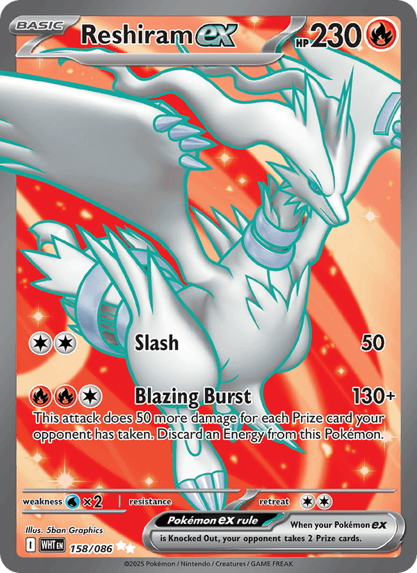 Reshiram ex, card 158 from White Flare
