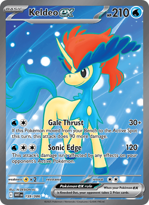 Keldeo ex, card 159 from White Flare