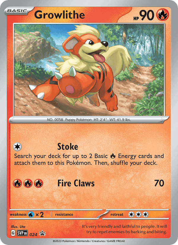 Growlithe, carta 024 di SVP Black Star Promos