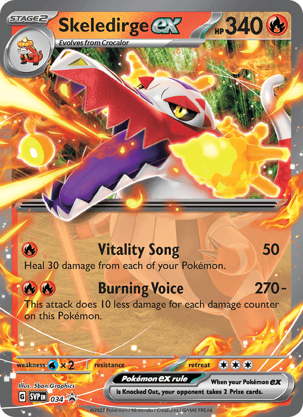 Skeledirge ex, carte 034 de SVP Black Star Promos