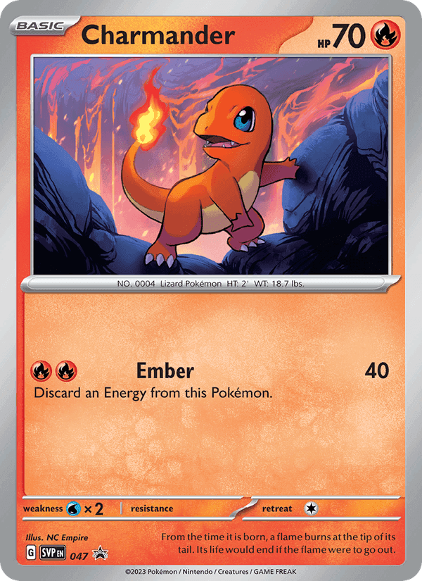 Charmander, carte 047 de SVP Black Star Promos