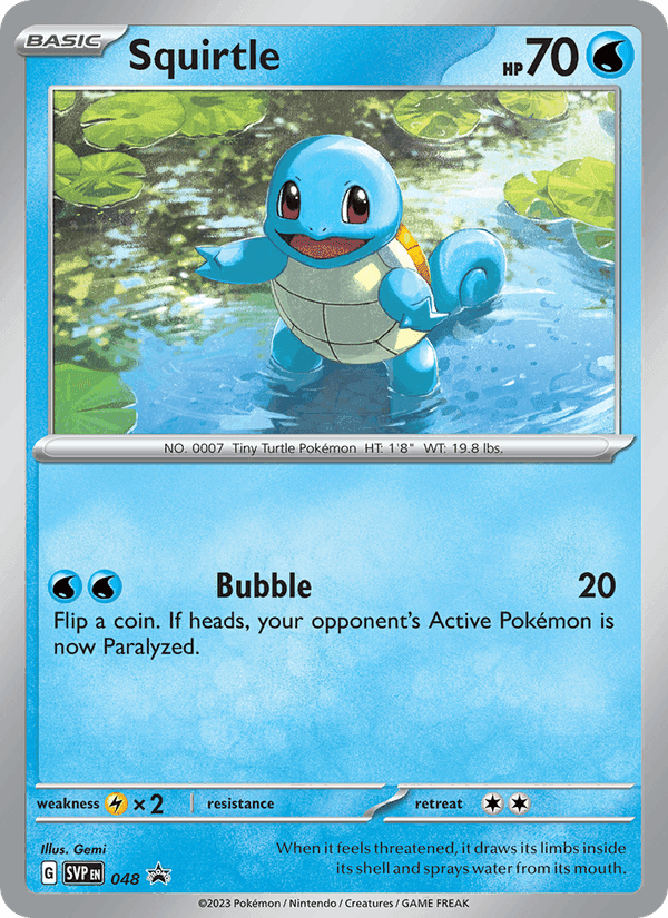 Squirtle, carte 048 de SVP Black Star Promos
