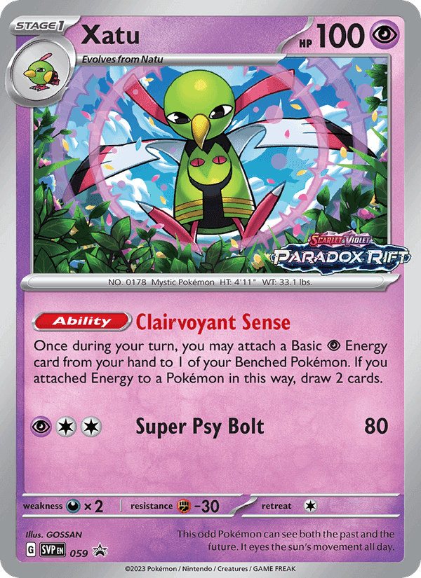Xatu, card 059 from SVP Black Star Promos