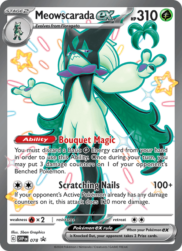Meowscarada ex, card 078 from SVP Black Star Promos