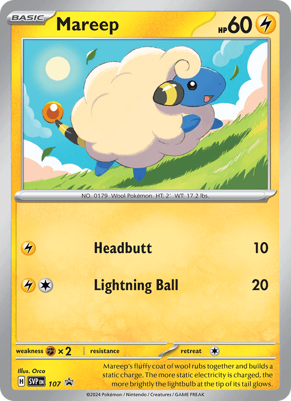 Mareep, carta 107 di SVP Black Star Promos