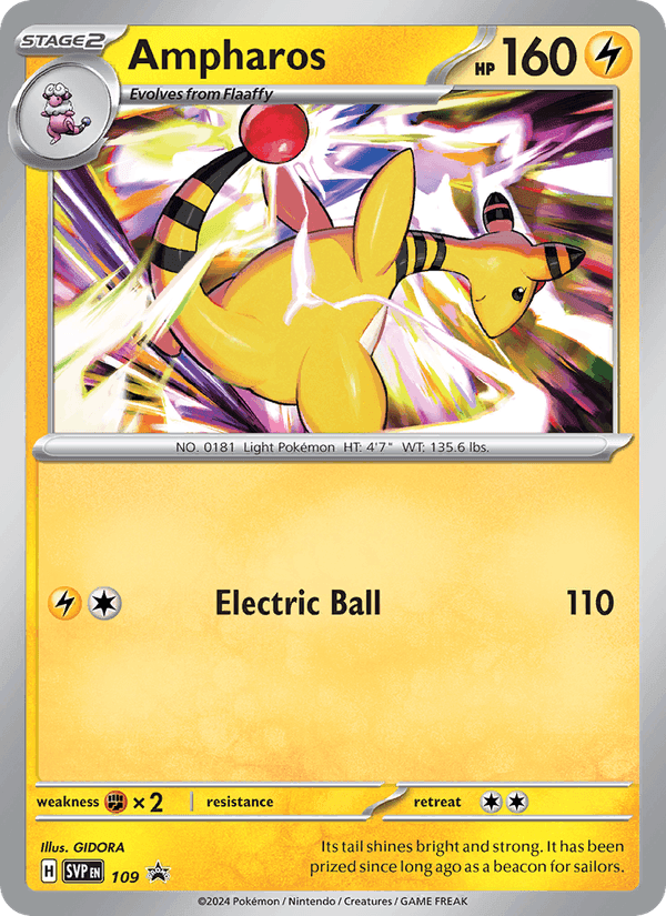 Ampharos, card 109 from SVP Black Star Promos