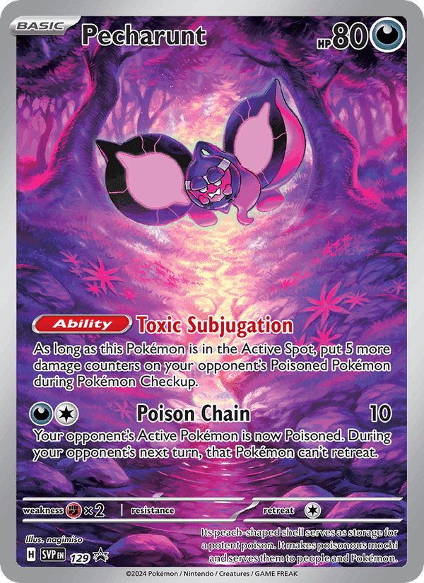 Pecharunt, card 129 from SVP Black Star Promos