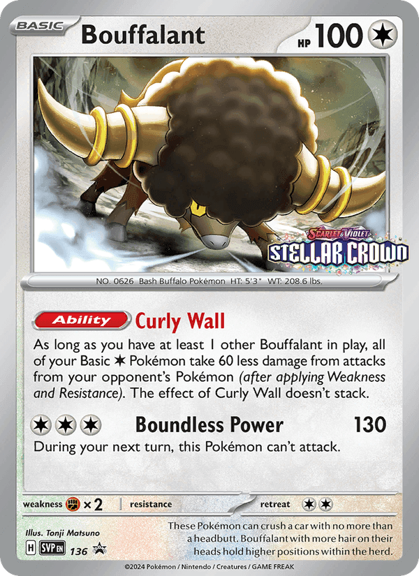 Bouffalant, carta 136 di SVP Black Star Promos