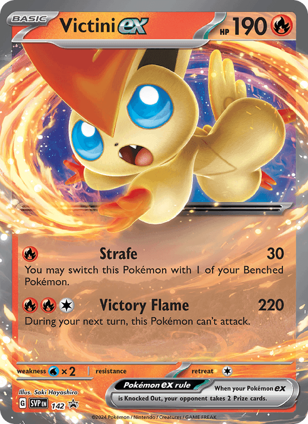 Victini ex, card 142 from SVP Black Star Promos