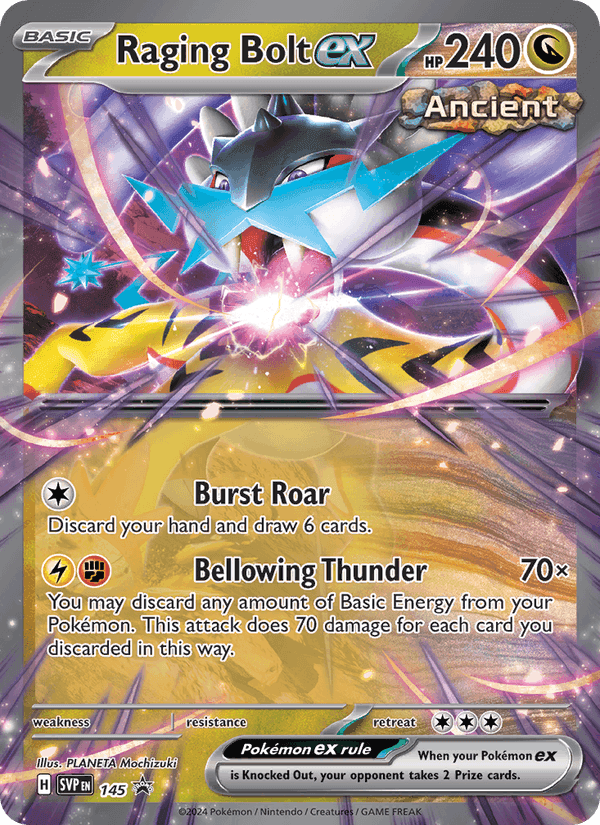 Raging Bolt ex, card 145 from SVP Black Star Promos
