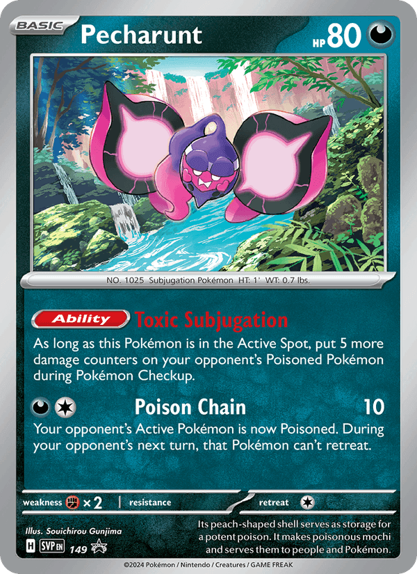 Pecharunt, card 149 from SVP Black Star Promos