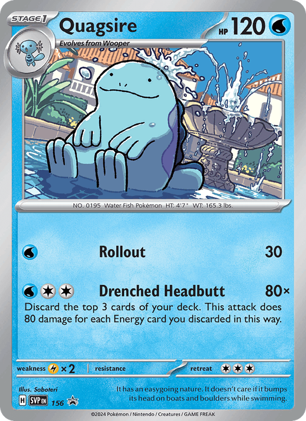 Quagsire, card 156 from SVP Black Star Promos