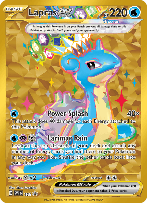 Lapras ex, card 164 from SVP Black Star Promos