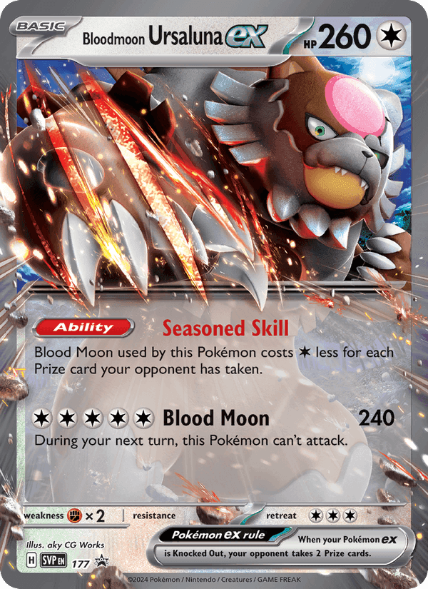 Bloodmoon Ursaluna ex, card 177 from SVP Black Star Promos