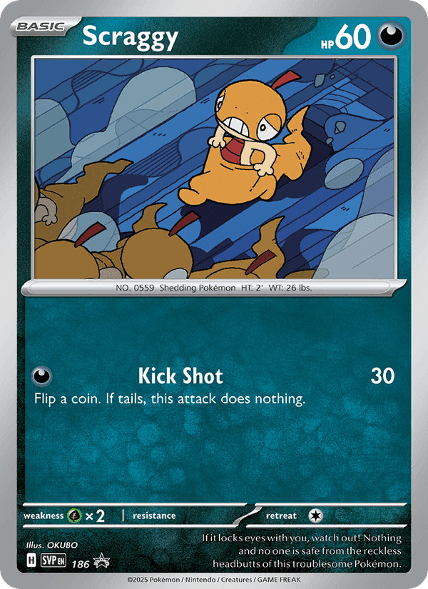 Scraggy, carte 186 de SVP Black Star Promos