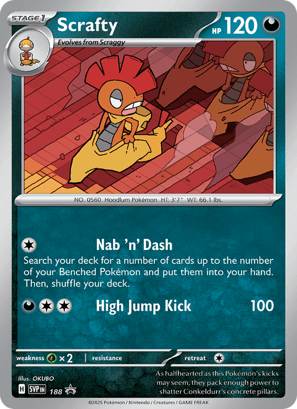 Scrafty, carte 188 de SVP Black Star Promos