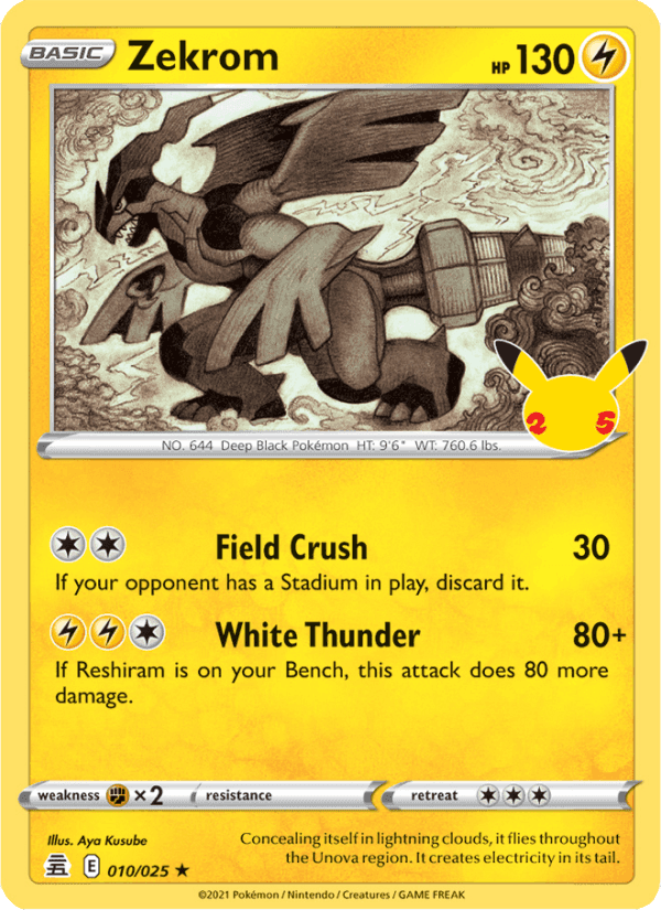 Zekrom, card 10 from Celebrations