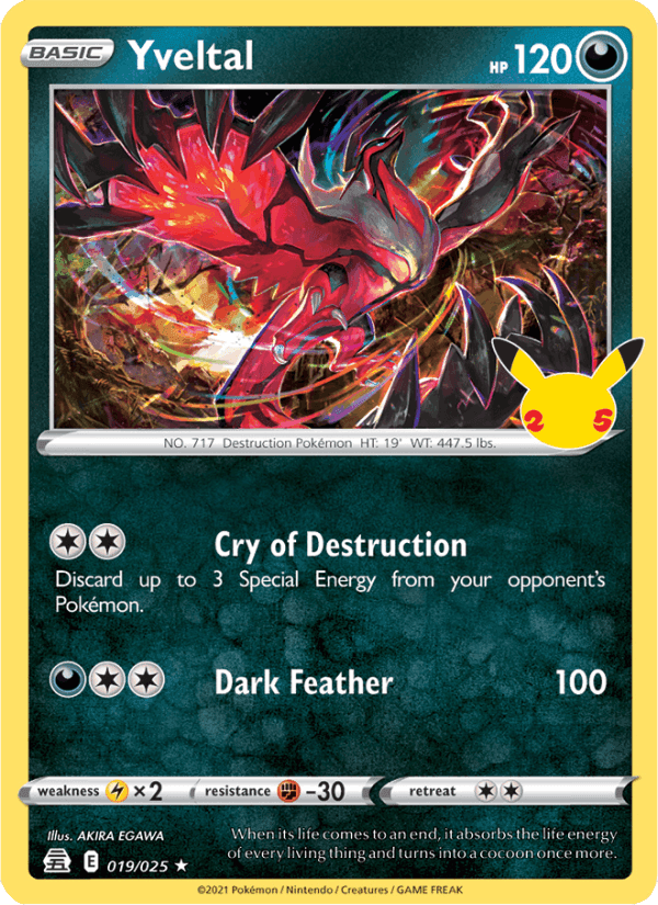 Yveltal, card 19 from Celebrations