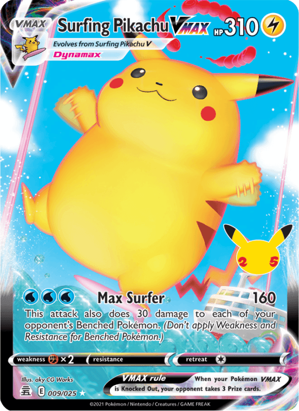 Celebrations の 9 番、Surfing Pikachu VMAX
