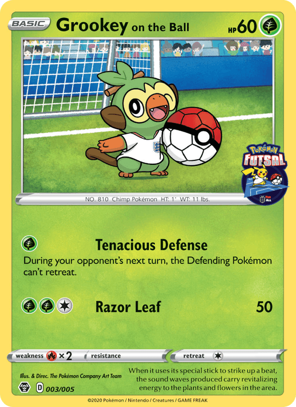 Pokémon Futsal 2020 の 3 番、Grookey on the Ball