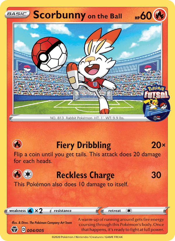 Scorbunny on the Ball, carta 4 di Pokémon Futsal 2020