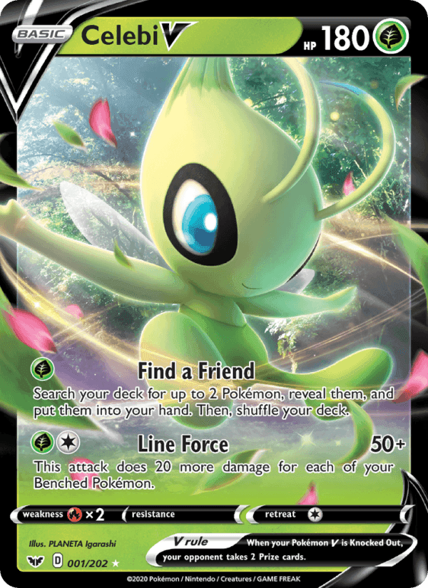 Celebi V, card 1 from Sword & Shield