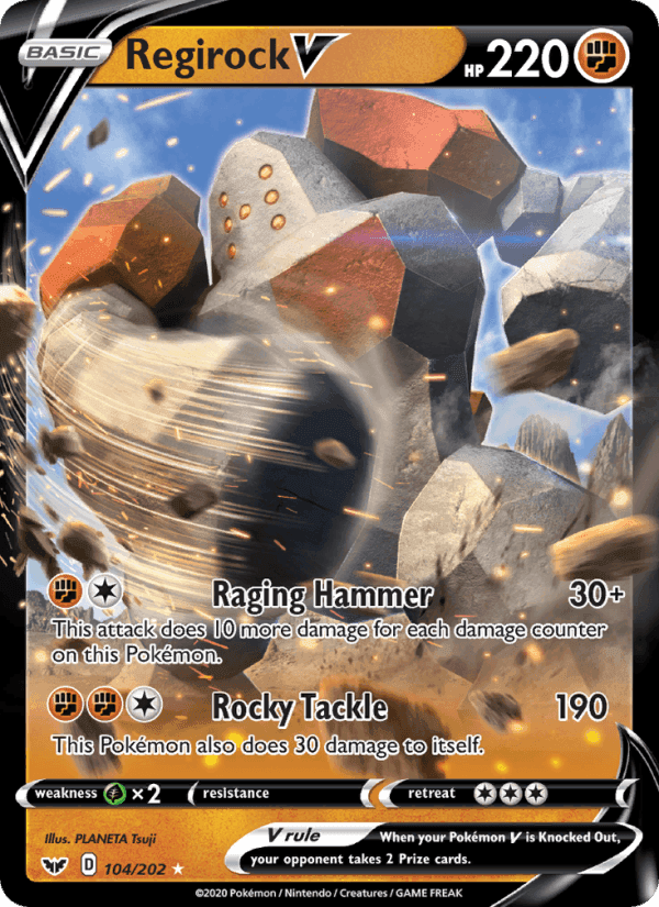 Regirock V, card 104 from Sword & Shield
