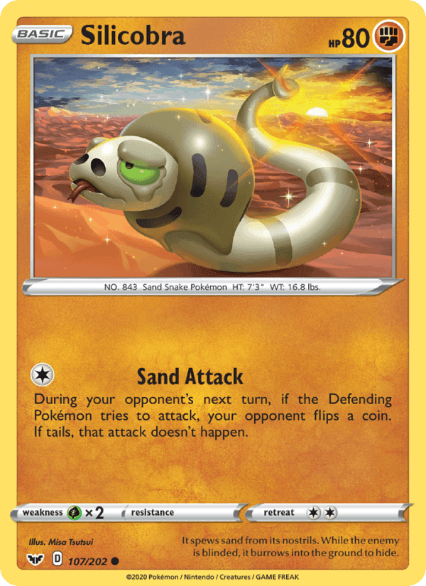 Silicobra, card 107 from Sword & Shield