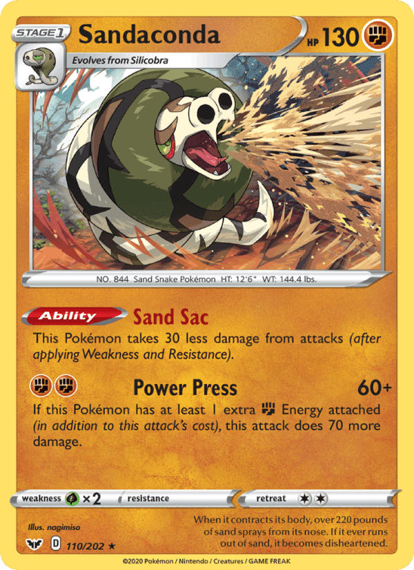 Sandaconda, card 110 from Sword & Shield