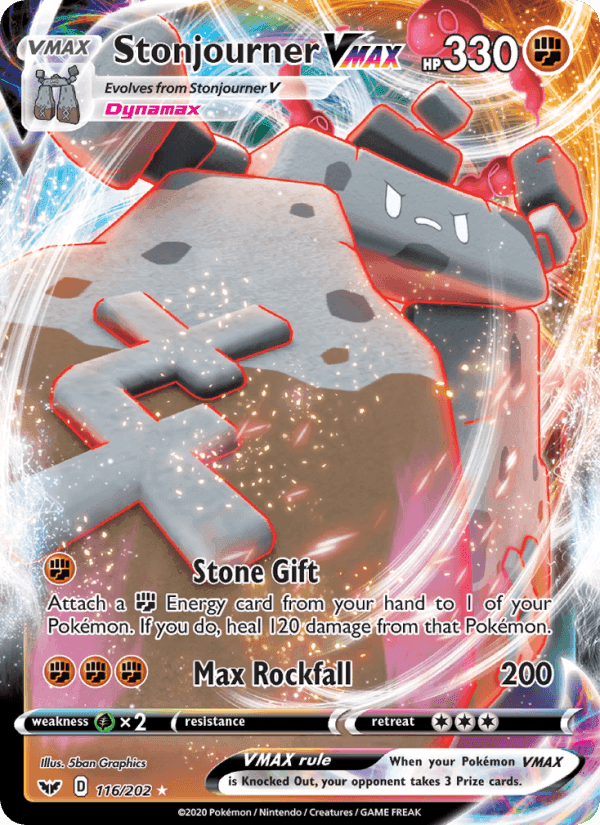 Stonjourner VMAX, card 116 from Sword & Shield