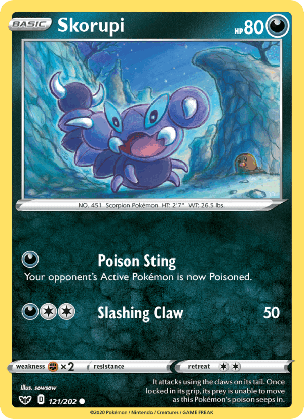 Skorupi, card 121 from Sword & Shield