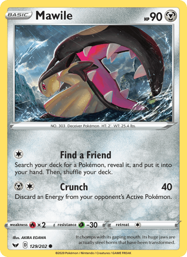 Mawile, card 129 from Sword & Shield