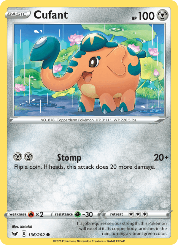Cufant, card 136 from Sword & Shield