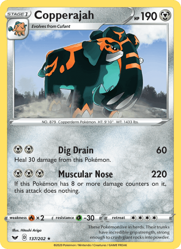 Copperajah, card 137 from Sword & Shield