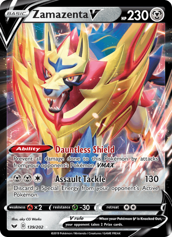Zamazenta V, card 139 from Sword & Shield