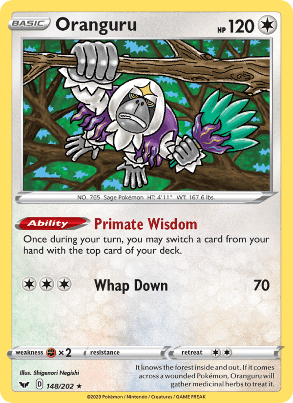 Oranguru, card 148 from Sword & Shield